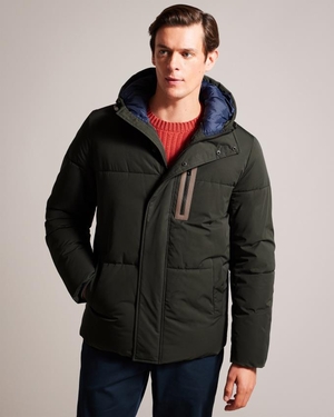 Veste Ted Baker Hooded Puffer Vert Homme | KON-57003793